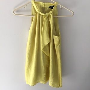 Ann Taylor Yellow high neck blouse.